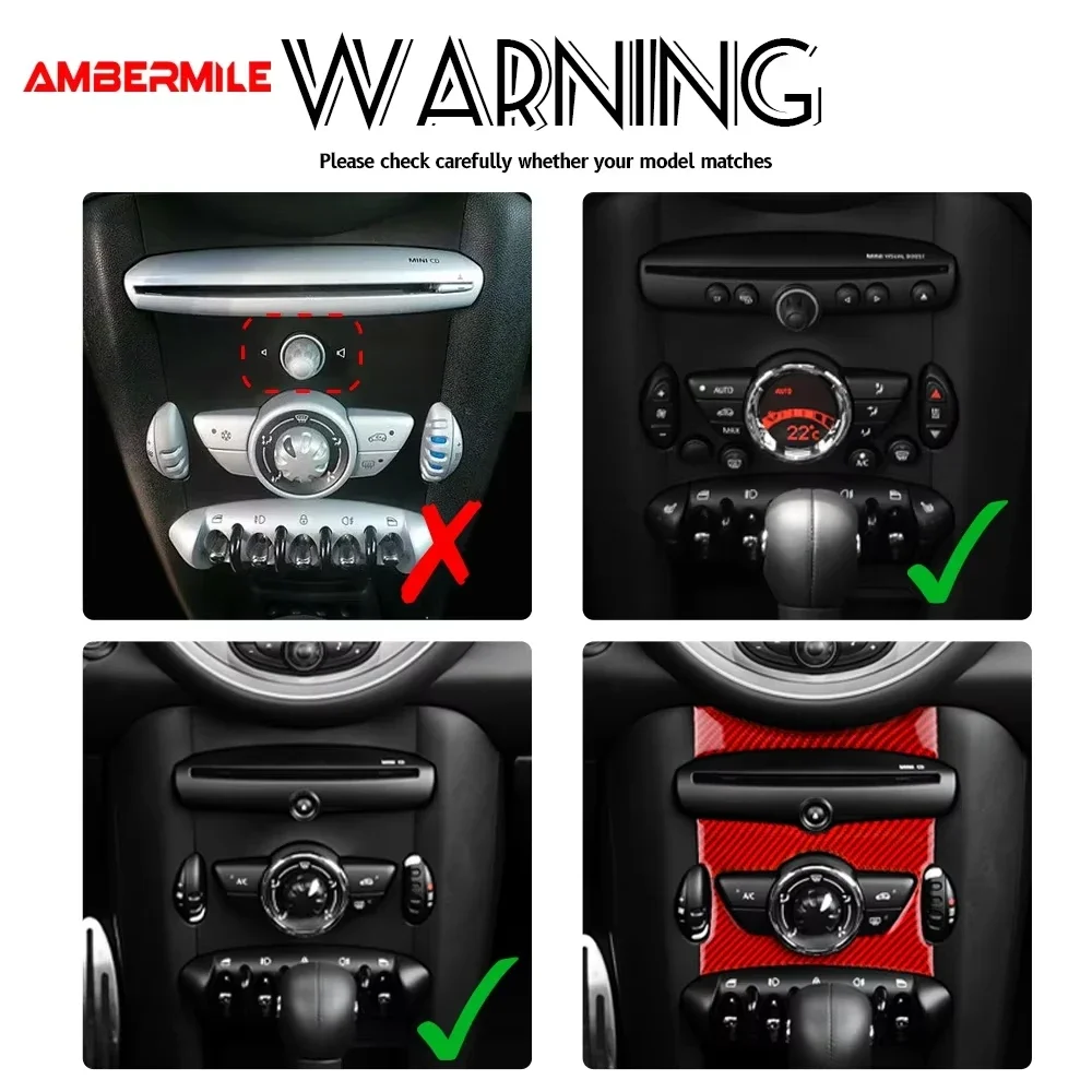 Carbon Fiber For Mini Cooper Clubman R55 R56 R57 Interior Car Central Control Knob Panel Cover Sticker Trim Decals  Accessories