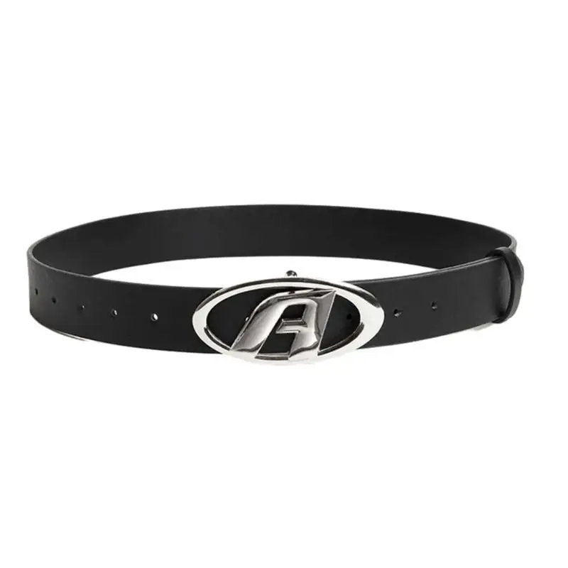 

652F Fashion Girls Women Waist Belt with Letter Buckles American Waistband