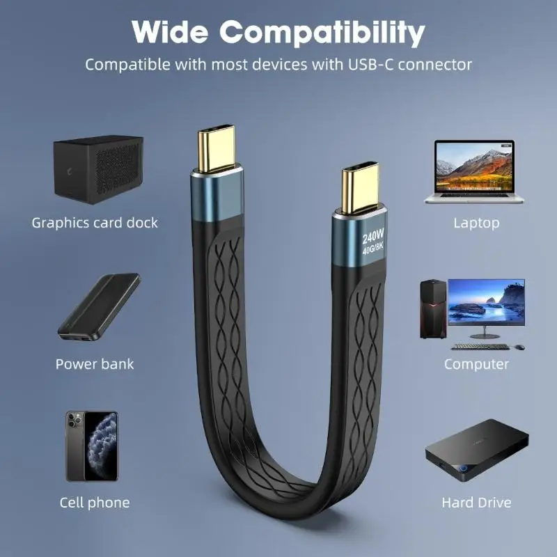 G8TA USB4 Data Cable PD240W 5A schnelles USB C zu USB C -Kabel für Thunderbolt4