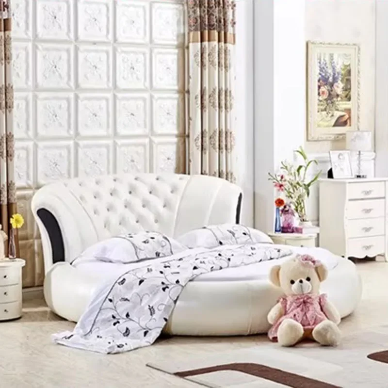 Round Cloud Bed English Beauty Wooden Modern Trendy Sun Design Luxury Save Space Bed Creative Camas De Casal Room Decorations