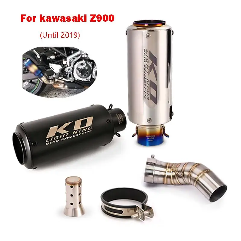 Slip On For Kawasaki Z900 Until 2019 Motorcycle Exhaust Muffler Middle Link Pipe 51mm Stainless Steel Escape With DB Killer