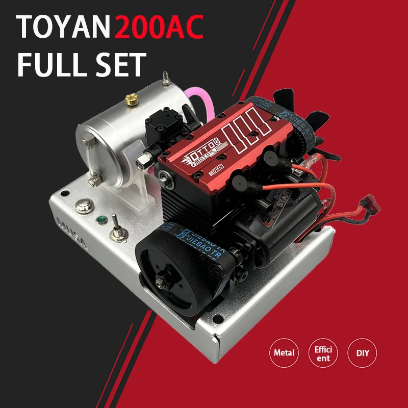 

TOYAN Inline Twin Cylinder Nitro Engine Starter Kit FS L200AC Four Stroke Air Cooled Engine DIY Silver Base Kit Model Toy