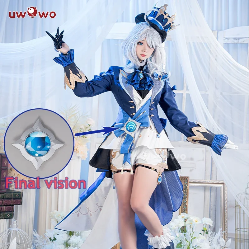 UWOWO-Disfraz de Cosplay de Genshin Impact, traje de juego de Focalors Hydro Archon Fontaine Rococo Furina, en STOCK