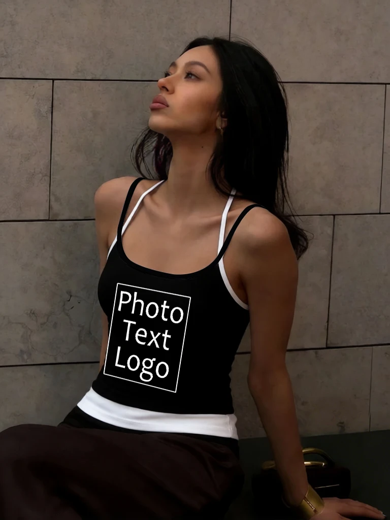 Personalisiertes, individuelles Muster für Damen, eng anliegendes, schmales, sexy Weste-Top, modisches Street-Bestie-Singlet, All-Match-Sport-T-Shirt ohne Ärmel – Detail 13