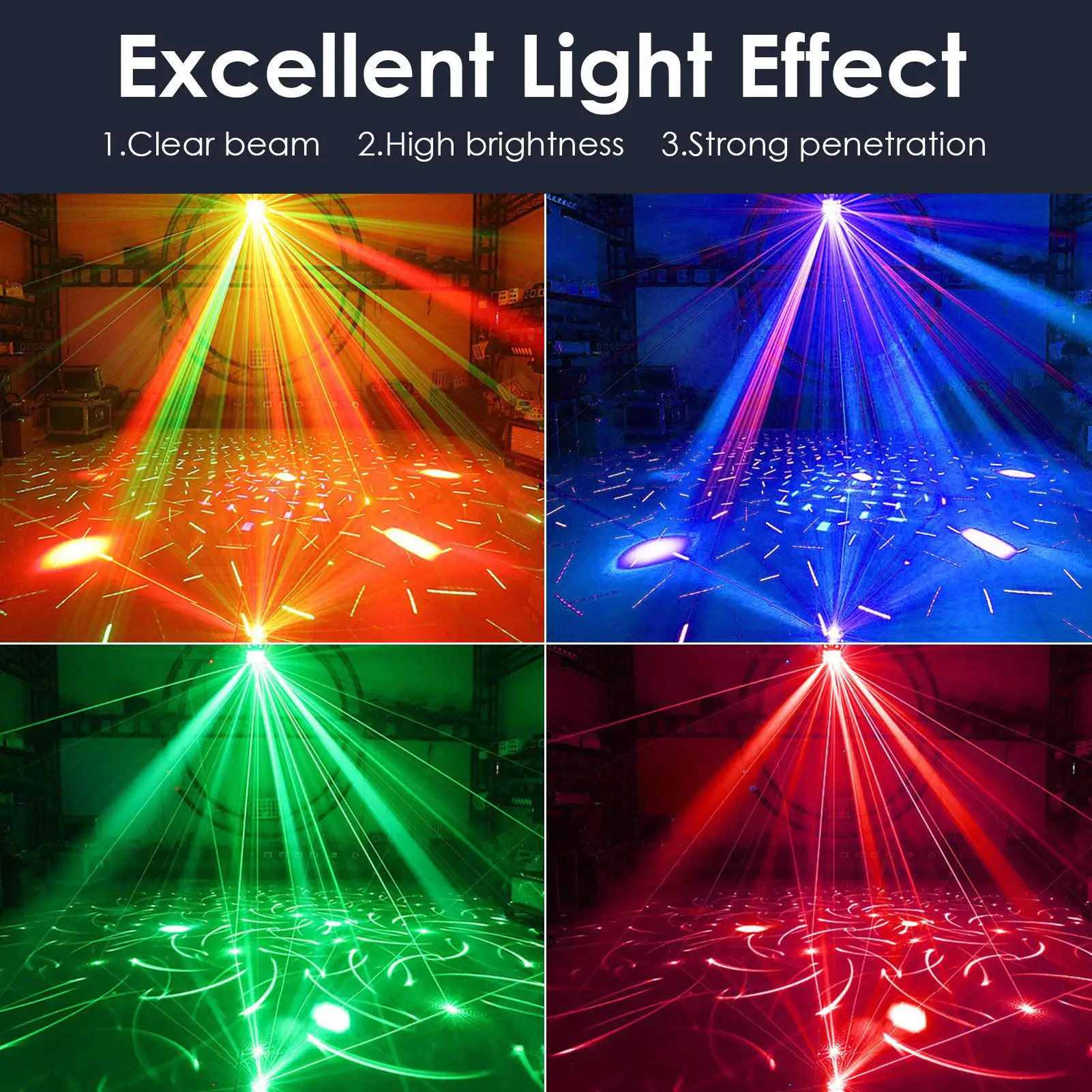 Luces con cabezales móviles para Dj, luces LED Rgbw 4 en 1 para palos con soporte, foco brillante para fiestas de salones de baile de hoteles
