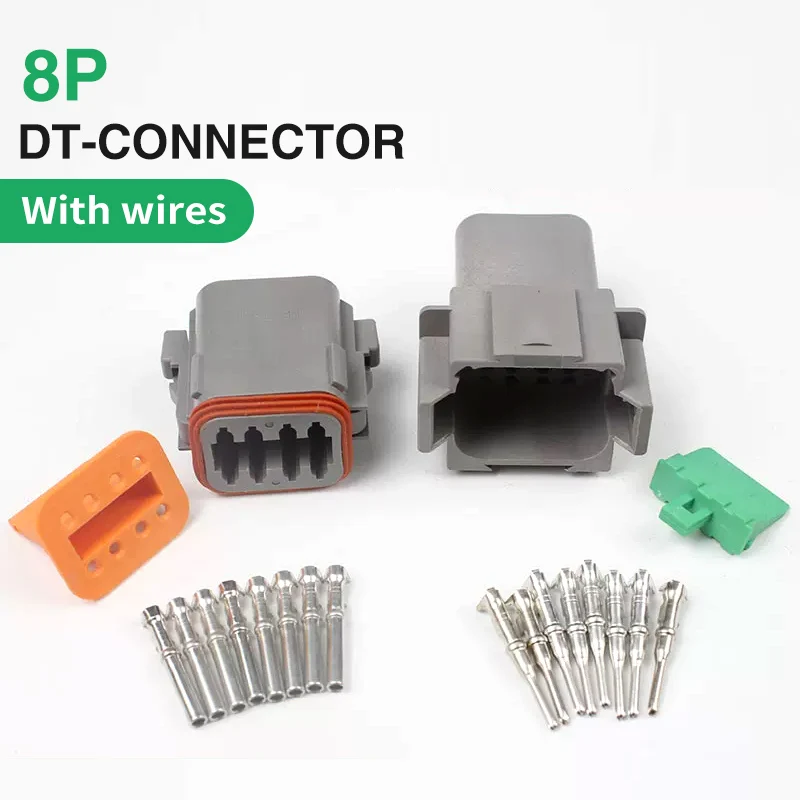 5/10/100 Sets Deutsch Type Connector Male Female Waterproof DT Connectors 8-Pin Dt04-8p Dt06-8s ,Sealable,8 Position