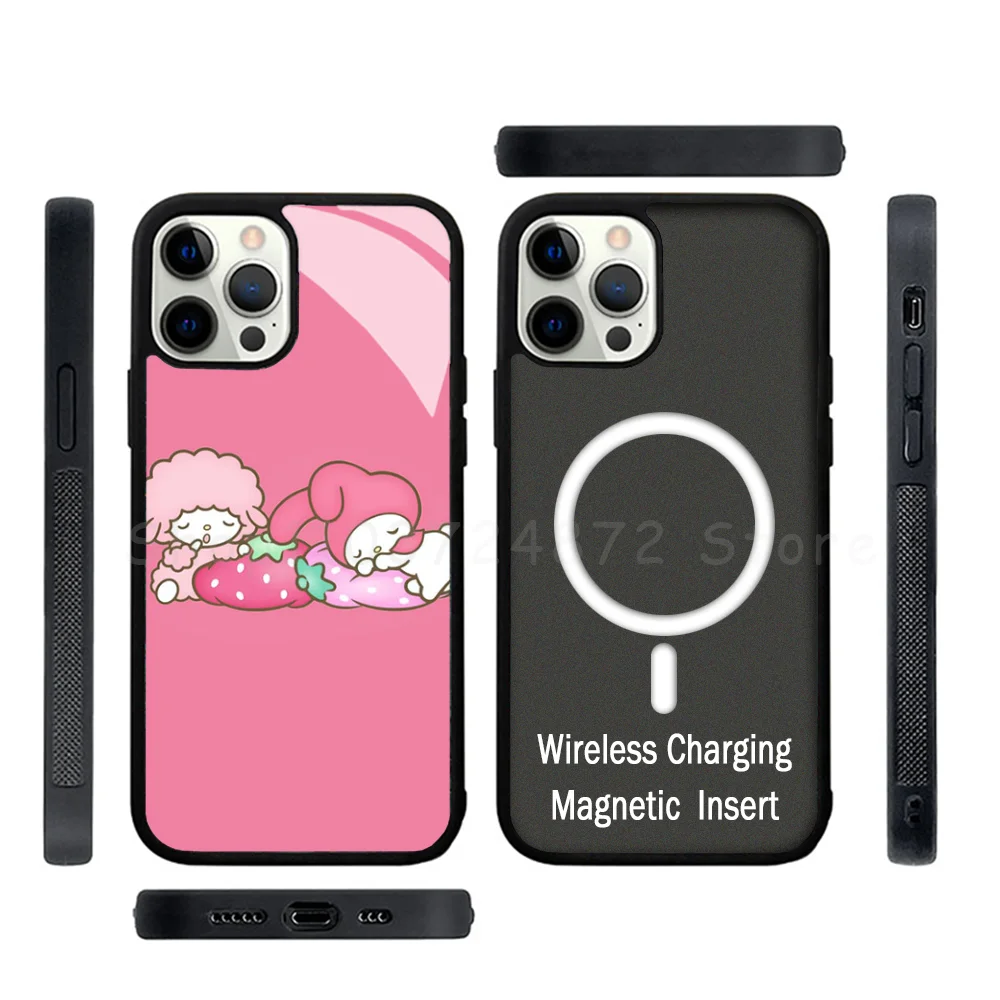 

M-my M-melody Phone Case Strong Magnetic For IPhone 15 14 13 Pro Max Mini Alex Mirror For Magsafe Wireless Charging Cover