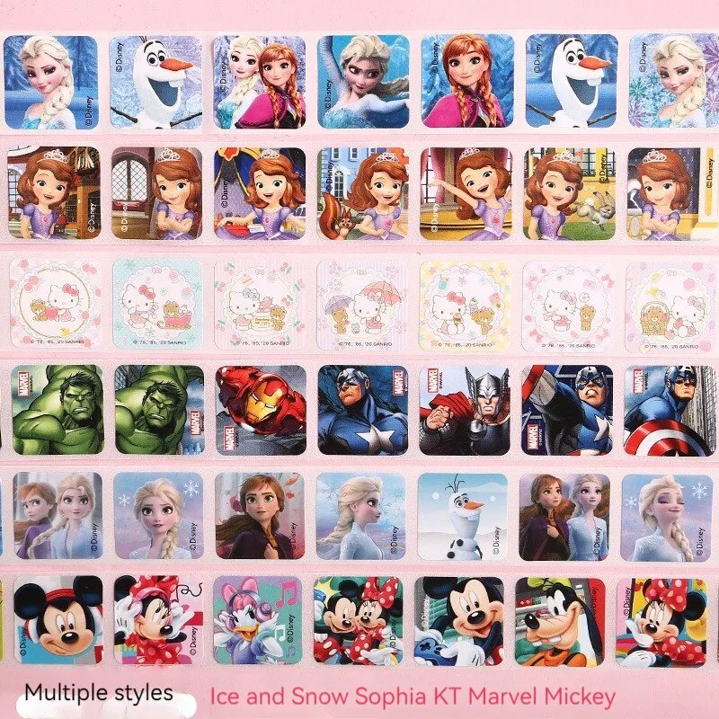 Disney Kids Cartoon Stickers Cute Elementary School Student Roll Stickers Kindergarten Bonus Stickers One Piece Dropshipping