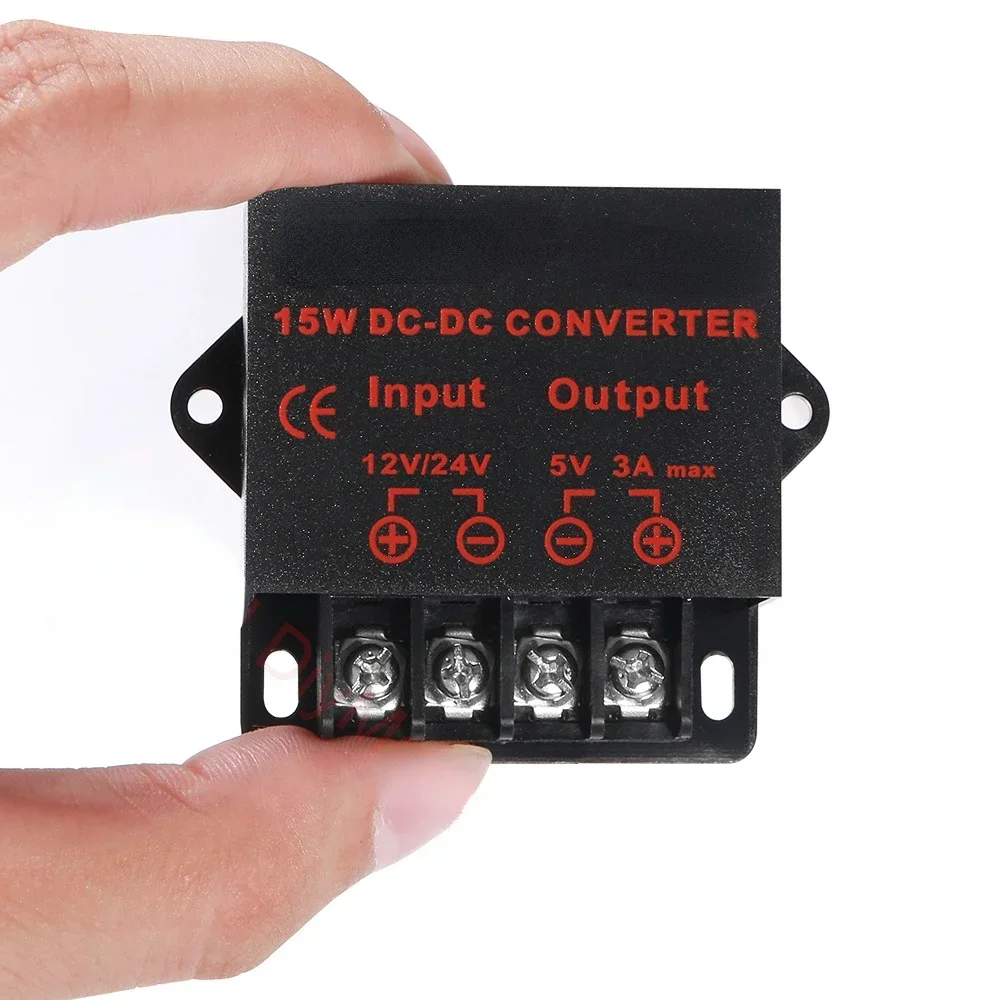 12V/24V to 5V 5A 15AMP 3A 10A 24V to 5V 12V to 5V 3A 5A 10A 15A Car Step Down Reducer DC DC Converter Regulator