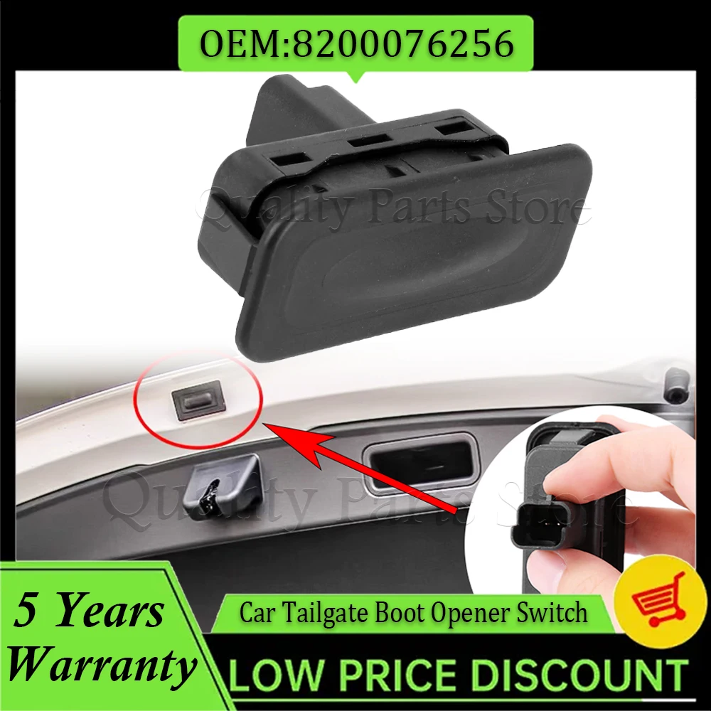 Nuevo interruptor de liberación del abridor de la puerta trasera del coche para Megane MK2 y MK3, para Clio MK3 y MK4, para Captur, para Scenic MK2 y MK3 8200076256