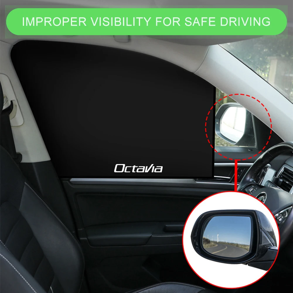 Magnetic Car Curtain Sun Shade UV Protector Cover For Skoda Octavia a7 2 3 a5  mk3 Kodiaq rs Superb 3v Scala Auto Accessories