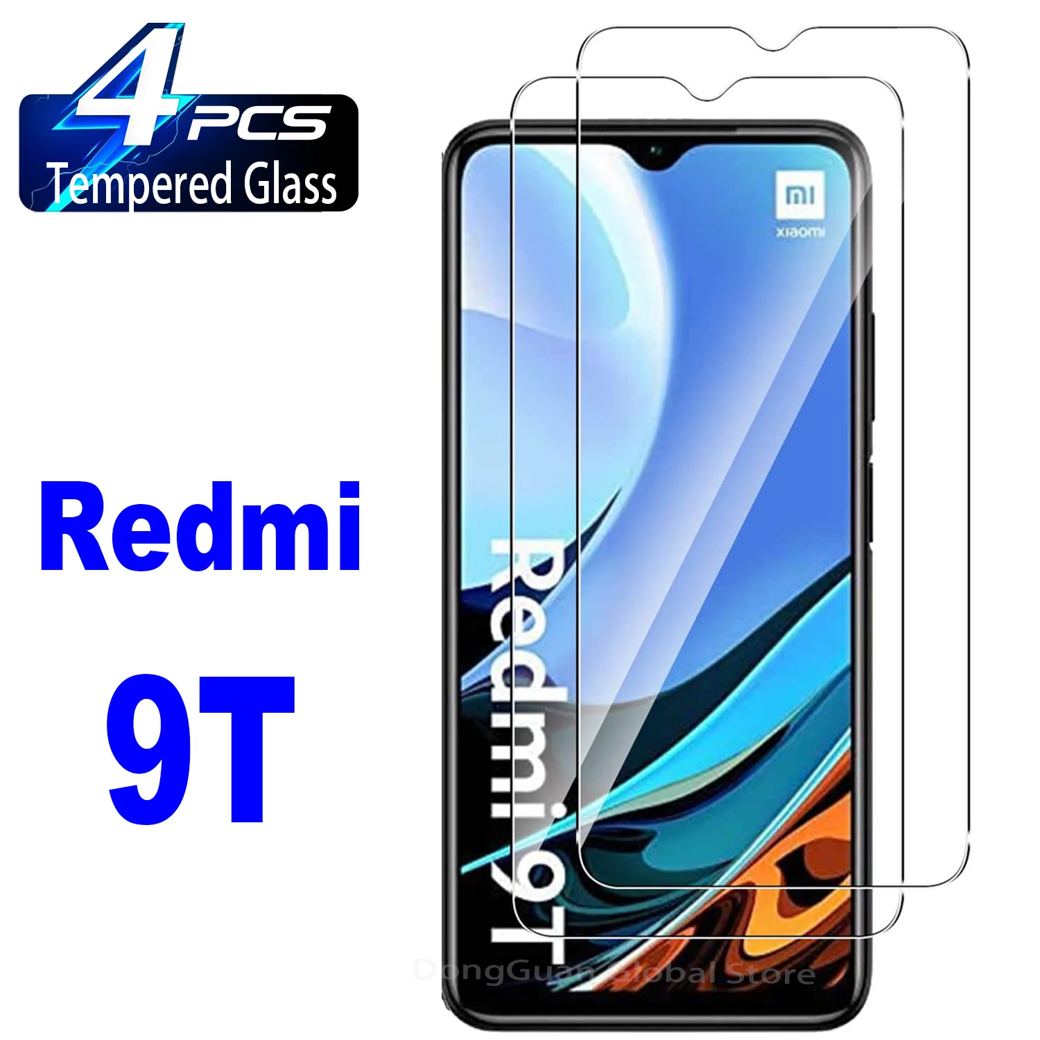 

For Xiaomi Redmi 9T, Tempered Glass,9H Screen Protector 2/4Pcs HD