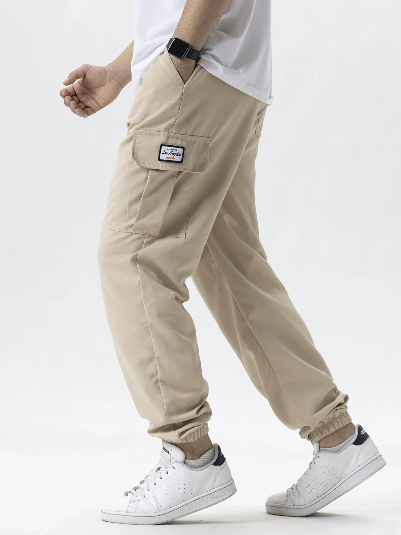 الرجال عارضة البضائع Sweatpants الربيع/الخريف S-2XL الخصر الرباط ركض المشي لمسافات طويلة السراويل التكتيكية للرجال مع جيوب