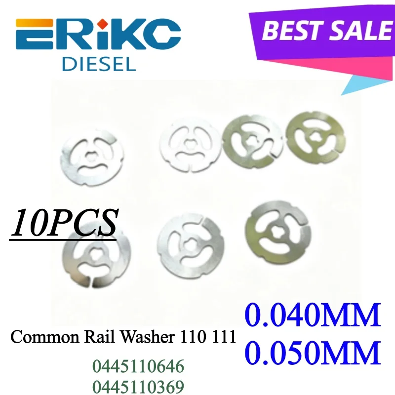 10PC 0445 111 injector 0.040 0.050mm solenoid valve air residual gap adjusting washer gaskets For Bosch 0445110646 0445110369