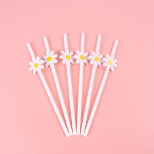 Geburtstagdekoration für Kinder, Gänseblümchen, Blume, Teller, Stroh, Ballon, Kuchendekoration, erster Geburtstag des Mädchens 6 Hauptverkaufs -Top Flores -Kuchen - №4