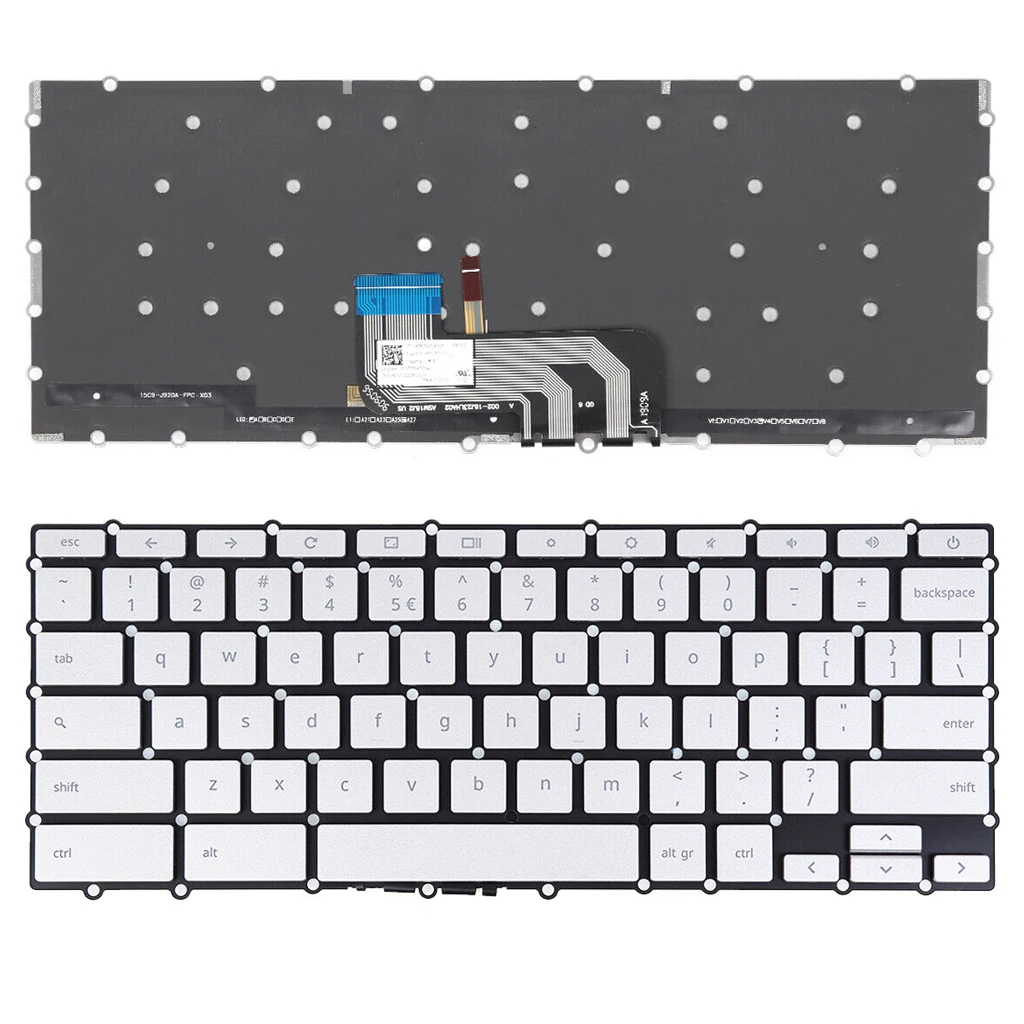 

C425 US Backlit Keyboard for ASUS Chromebook C425T C425TA C433 C433TA C434 C434T C434TA 0KN1-AE1US1212 ASM18J2 Silver