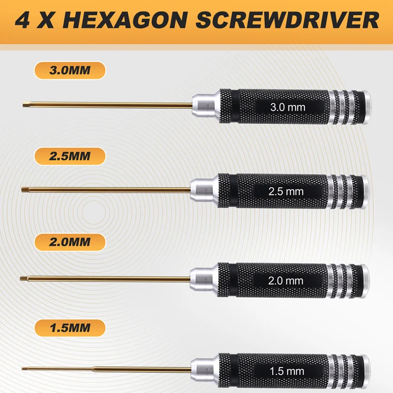 4PCS Hex Screw Driver Screwdriver Set Ship Model Tools For Helicopter Aircraft Car Boat Screwdriver