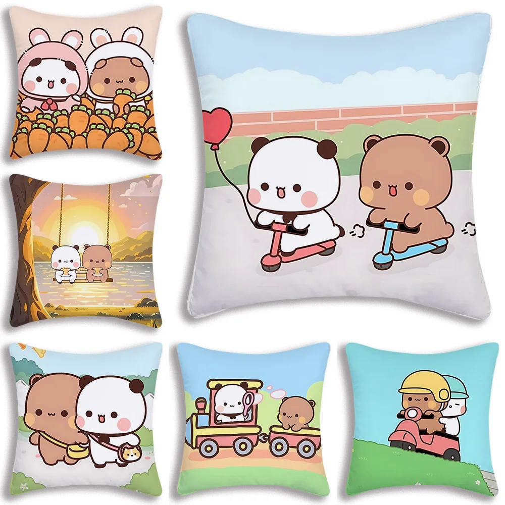 Cute Bubus Dudus W-World Pillow Covers Cartoon Sofa Decorative Home Double-sided Printing Short Plush Cute Cushion Cover