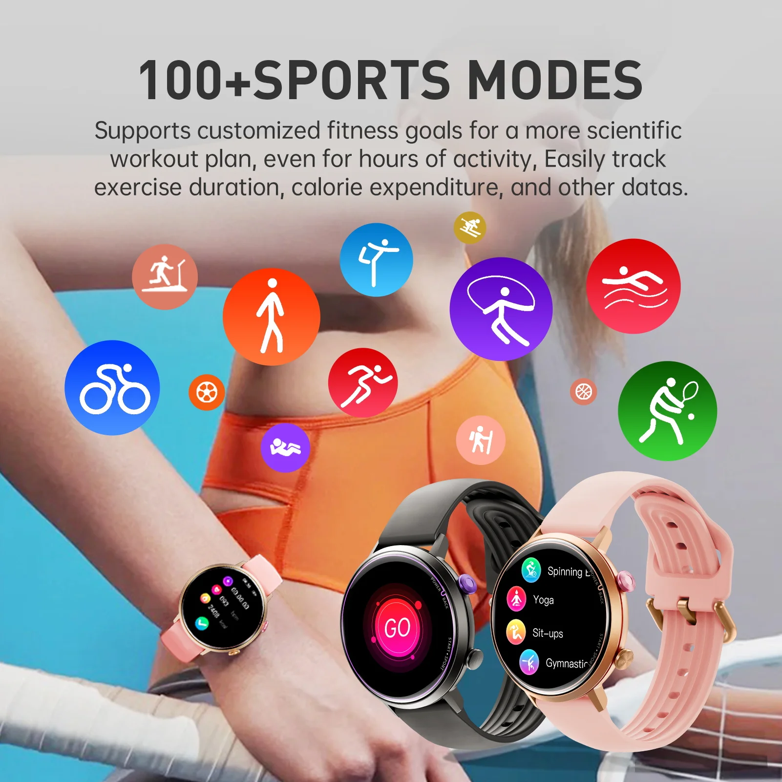 SKMEI-Smartwatch AMOLED à prova d'água, 230mAh, 1.32 ", 5ATM, monitor de freqüência cardíaca durante todo o dia, bloqueio codificado, relógio inteligente para Android, iOS