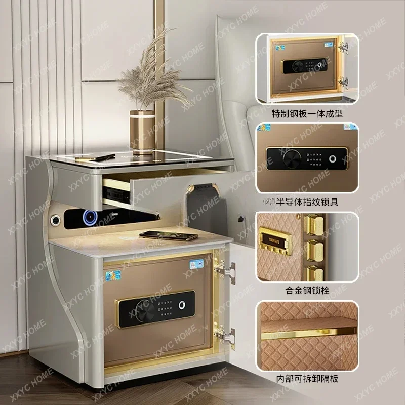 JJBluetooth Speaker Dual Wireless Charging WIFI Remote Monitoring Fingerprint Lock Voice Light Anti-theft Cabinet