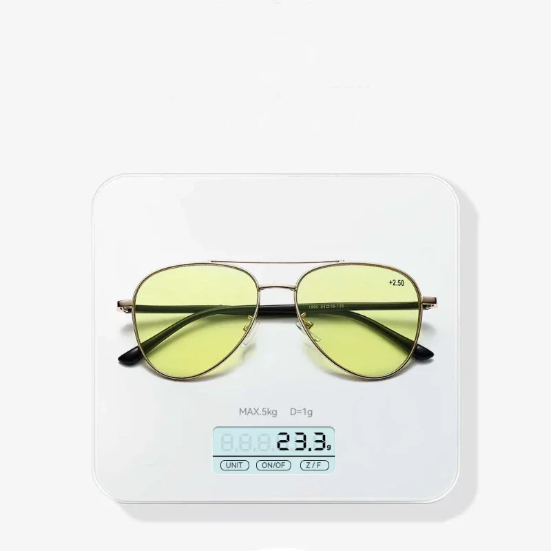 Retro Double Beam Large Frame Presbyopia Glasses Night Vision Photochromic Multifocal Reading Glasses Anti Blue Light Eyeglasses