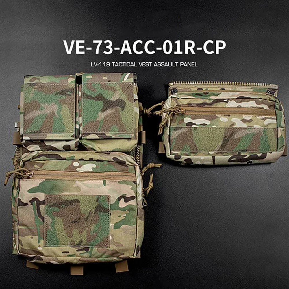 Tactical Large GP Wide Pouch MOLLE Back Panel Integrated Loop Mesh Pocket NVG Storage For LV119 Plate Carrier Combat Belt