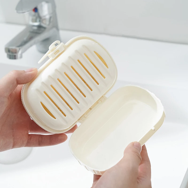 Portable Soap Dish Sealed Storage Box Waterproof Travel Home Bathroom Soap Box Zipper Design Leak Proof Soap Container