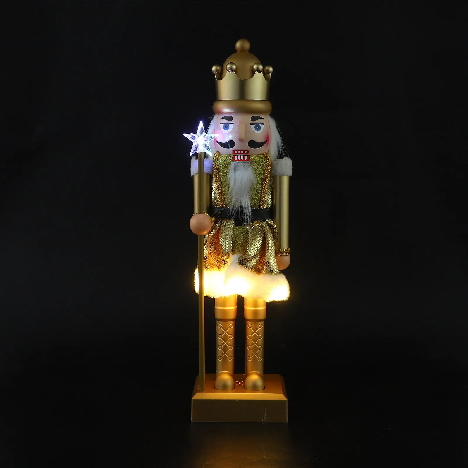 LED Lighted Nutcracker Soldier Christmas Decoration with Playful Melody Sturdy Plastic Design Vibrant Fade-Resistant Colors