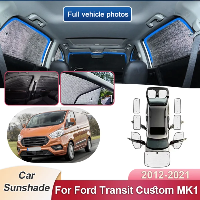 

Солнцезащитные козырьки для Ford Transit Custom Tourneo MK1 2012-2021 2020 2019, полное покрытие лобового стекла, защита от УФ-излучения, аксессуары для защиты от солнца