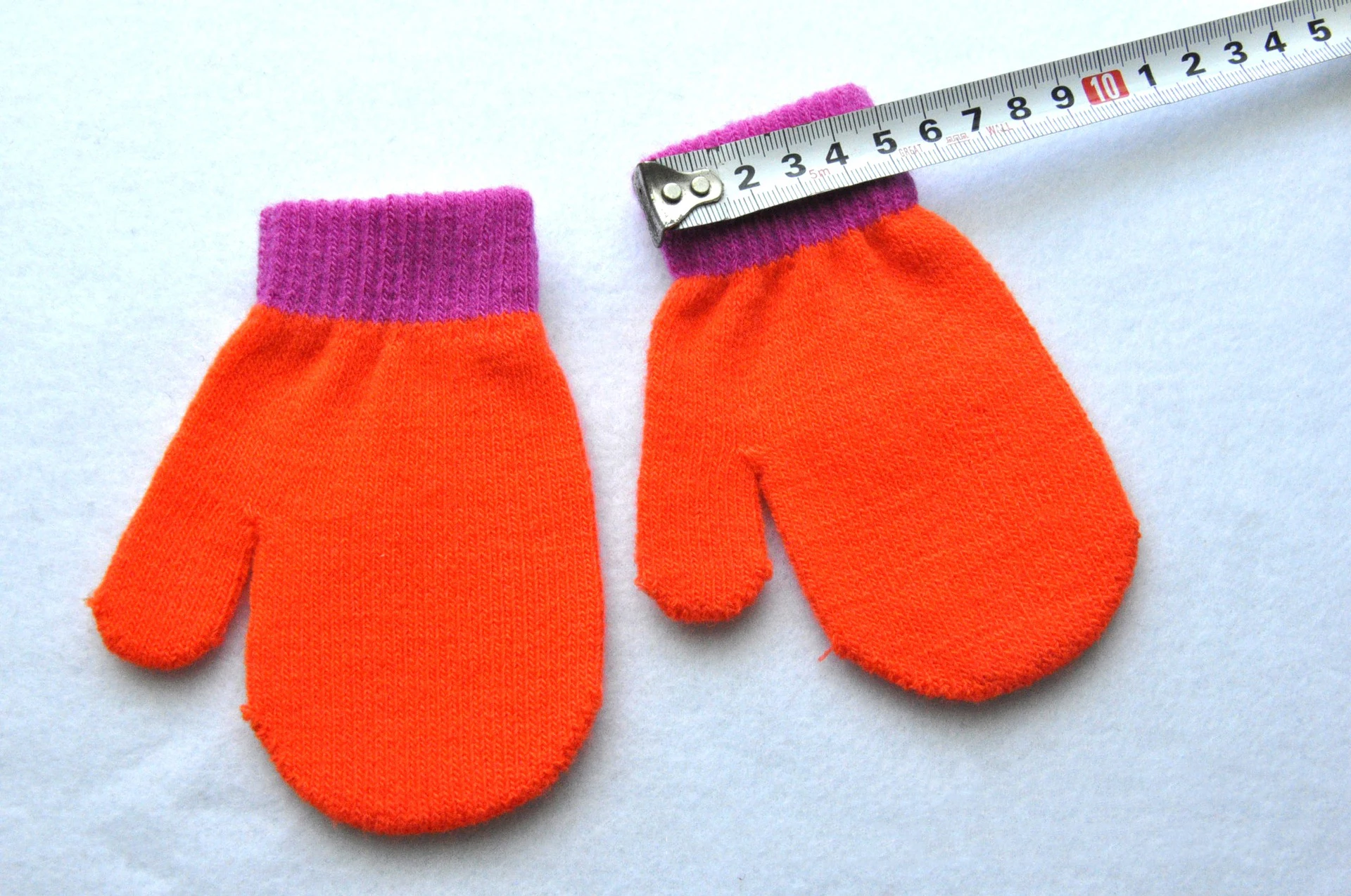 Baby Gloves For 1-4Y Children Winter Warm Patchwork Knitted Mittens Kindergarten Student Full Finger Gloves Knitting Kids Gloves
