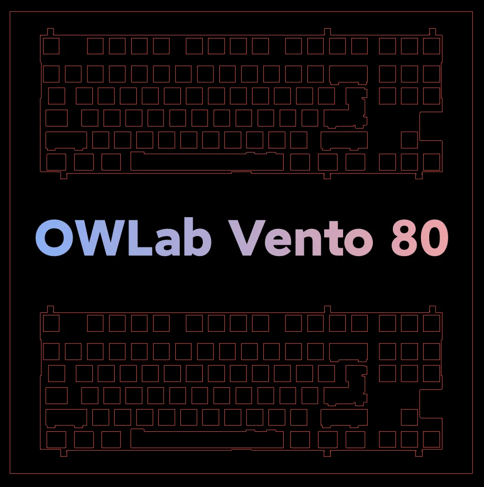 Plates for owlab vento 80 mechanical keyboard of CF PP PC POM FR4 PEI Brass ( for pcb screw in stabiliser )