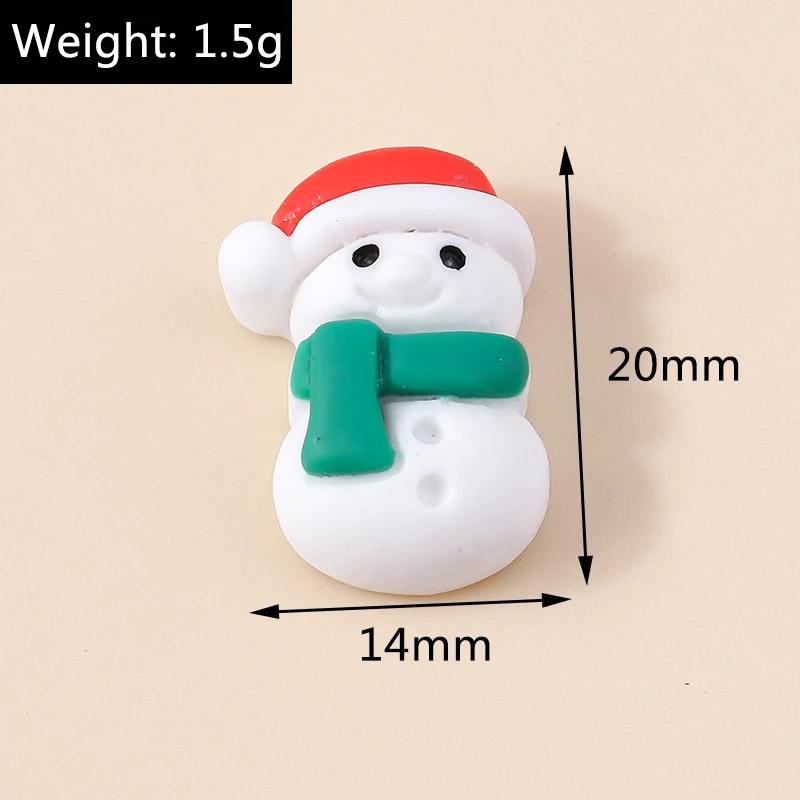 Leslie 10 Stück 22 x 19 mm niedliche Harz-Weihnachtskeks-Lebkuchenmann-Charms mit flacher Rückseite, Cabochon für DIY-Schmuckherstellung, Haarspangen – Detail 16