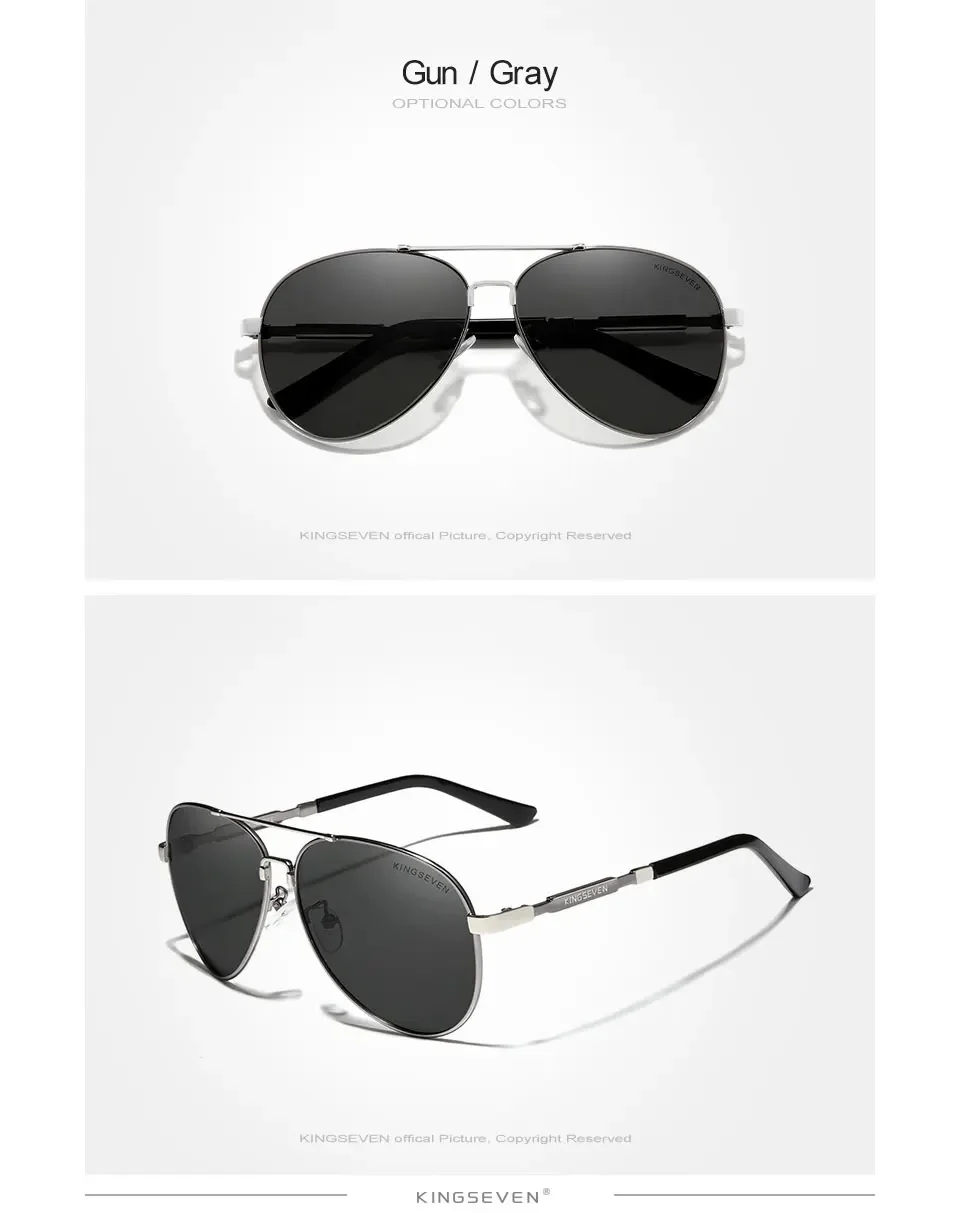 KINGSEVEN Mode Pilot Sonnenbrille Männer Polarisierte Fahren Pilot Anti-reflexion Gläser UV400 Objektiv Männlich Weiblich Kausalen Brillen – Detail 8