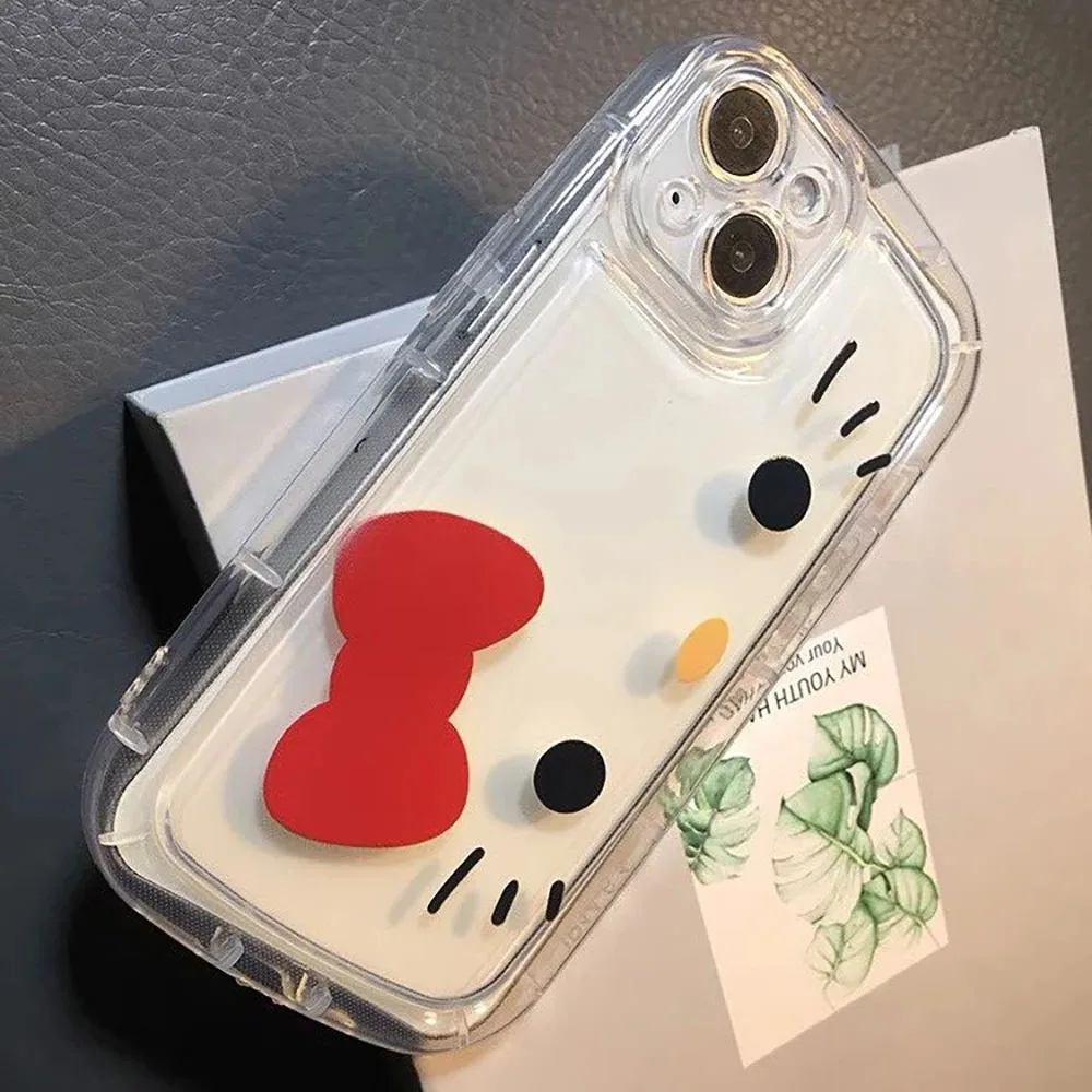 Original Kawaii Sanrio Hello Kitty Case For iPhone 15 14 13 12 11 Pro Max Plus XR XS 7 8 Plus Shockproof Cover Y2K Accessories