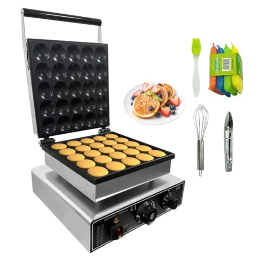 

Commercial kitchen pancake maker, aluminum alloy body, silver color, 850W fast heating and non-stick surface for uniform Dutch