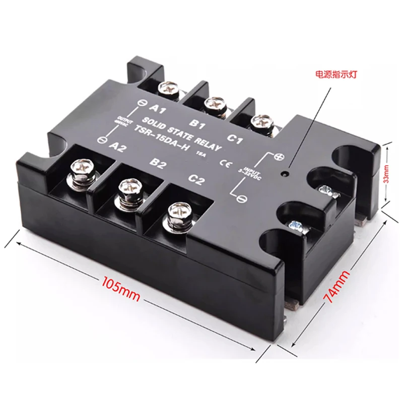 TSR-10DA/15DA/25DA/40DA/60DA/80DA-H Dc control AC three-phase contactless Solid state relay TSR-100DA-H