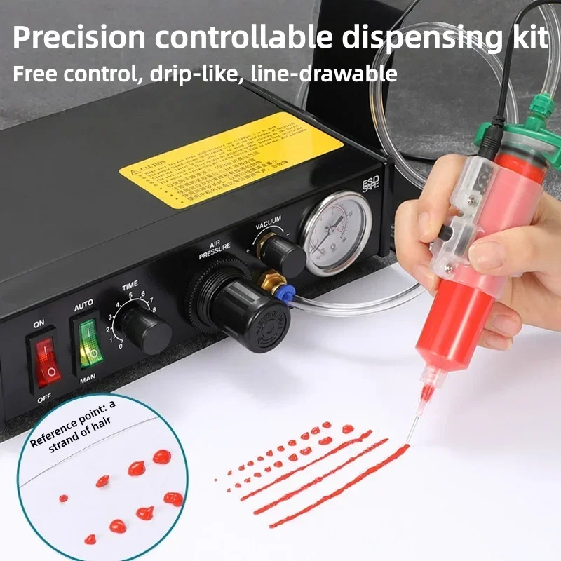 Pneumatic Dispensing Machine Semi-automatic Glue Dispenser Kit with Controller & Dispensing Valve Industrial Dispenser System