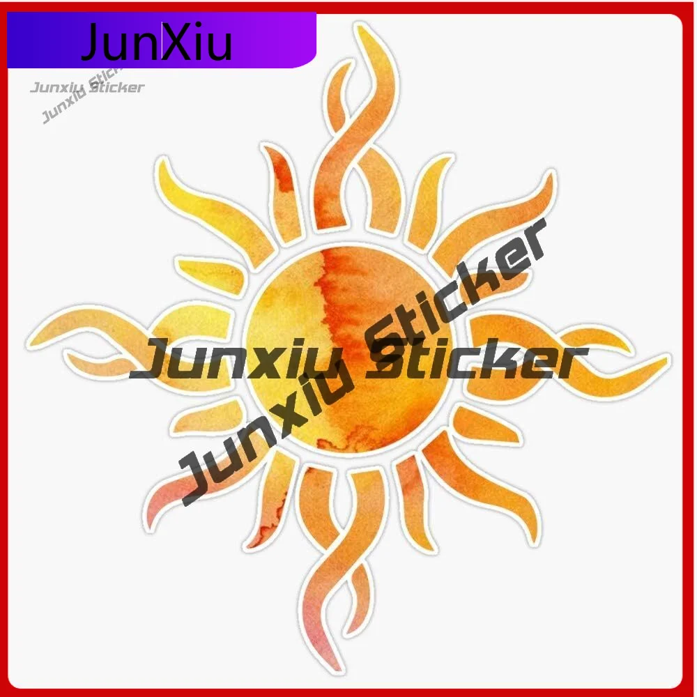 

Watercolor Sun Vinyl Waterproof Sticker Decal Accessories Car Laptop Wall Window Bumper Sticker Forest Tent Camping Sticker Car