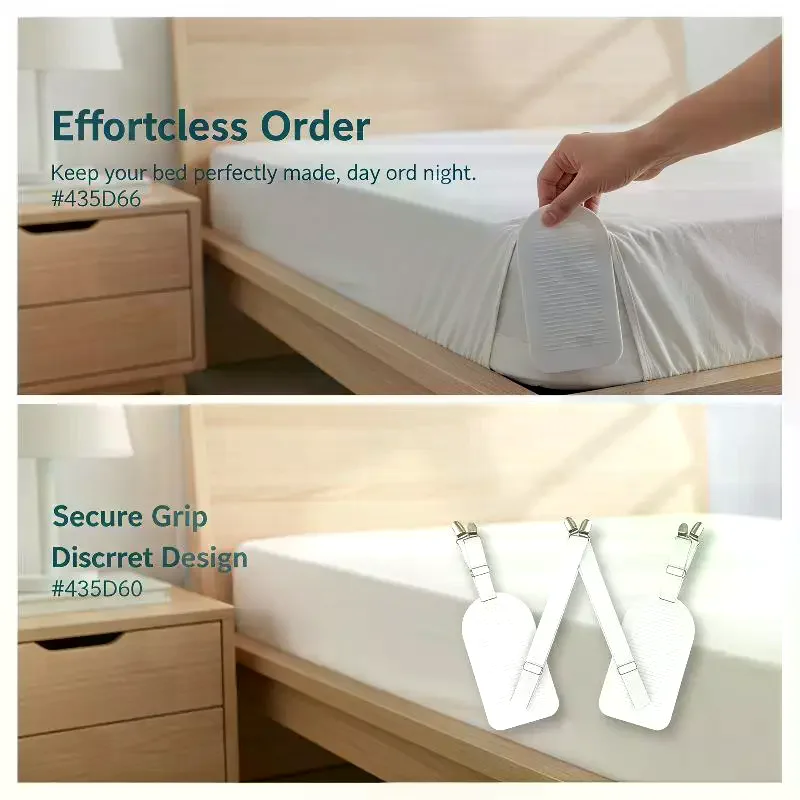 Adjustable Elastic Bed Sheet Clips No Slip Fitted Bedding Fasteners Holder for Home Hotel Bedroom Use