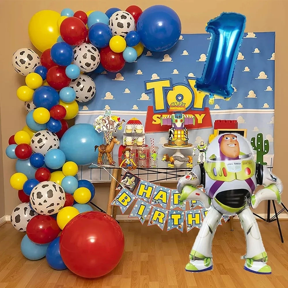 1Set Large 3D Buzz Lightyear Balloon Number Foil Helium Balloons Happy Birthday Party Decoration Supplies Boy Kids Toys Globos