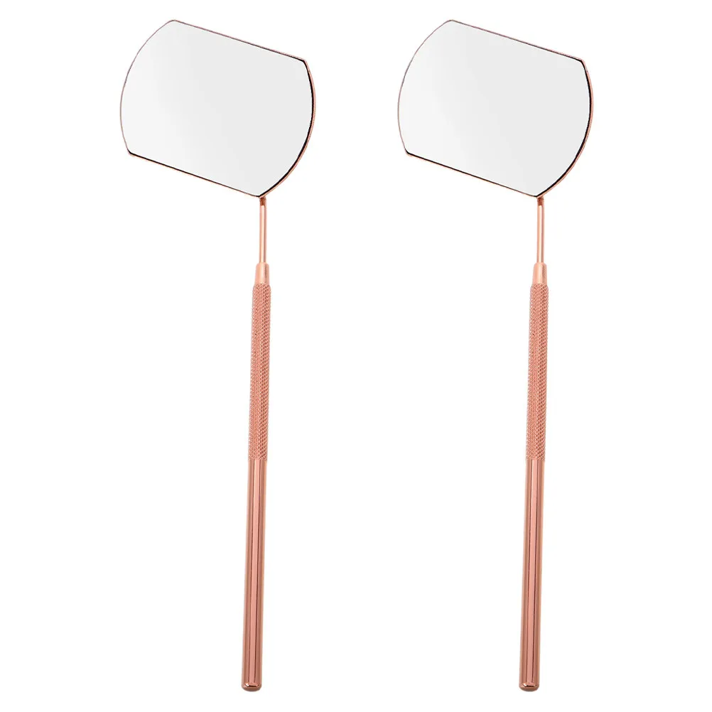 2Pcs Detachable Eyelash Mirror Handheld Lash Inspection Eyelash Extensions Mirror Lash Tech Supplies Compact Travel Portable