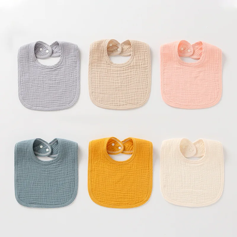 Baby Drool Bib Newborn 4-layer Cotton Gauze Male Female Baby Bibs Complementary Food Spring Summer Bibs Absorbent Thin Design