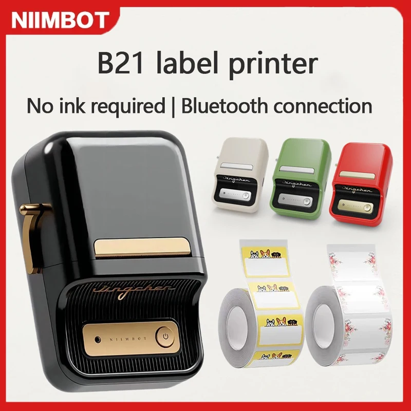 Niimbot B21 Portable Printer Mini Self-adhesive Thermal Label Printer For Stickers Niimbot B21 Label Maker Printer Without Ink