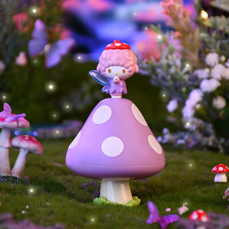 Sanrio Family Mushroom Elf Blind Box Kuromi Hellokitty Desktop Ornament Pochacco Trend Toy Model Collect Children Birthday Gift
