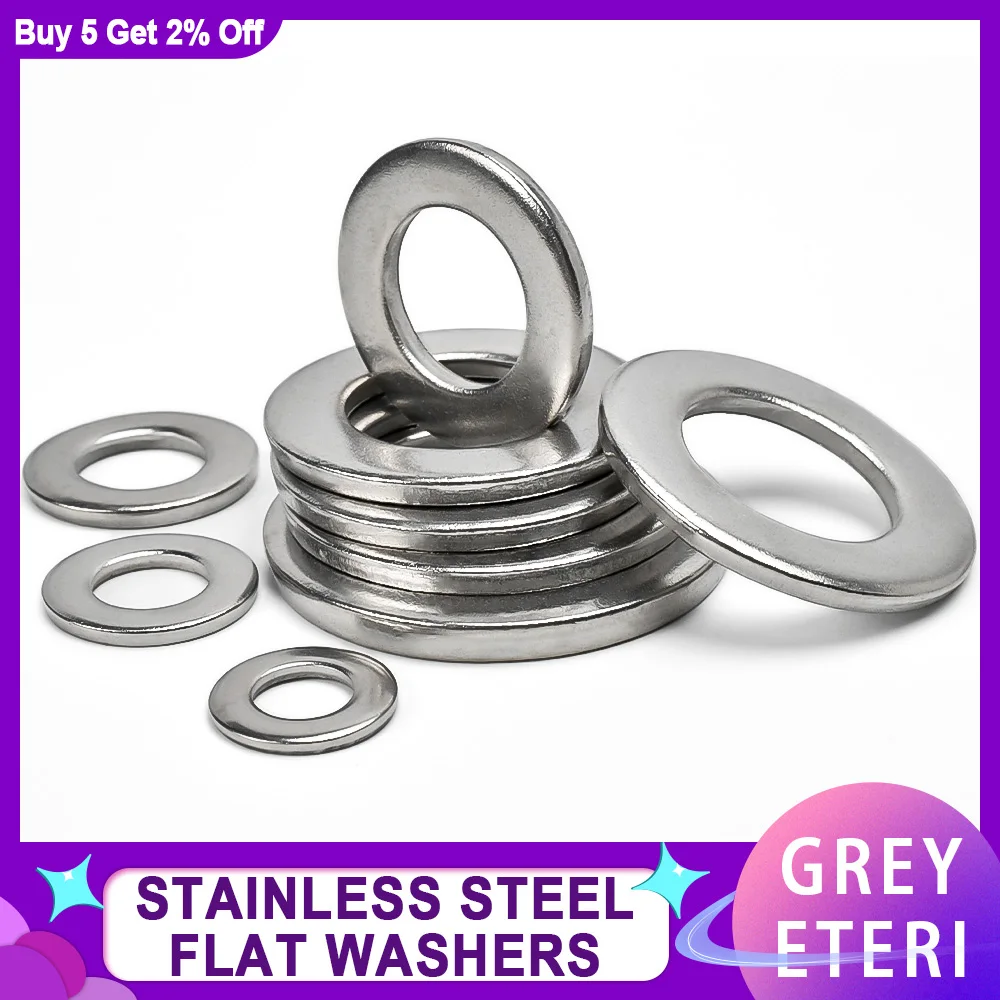 304 Stainless Steel Large Size Oversize Big Wider DIN9021 Large Flat Washer Plain Gasket Metal  Plain Washers Spacer M1.6-M36