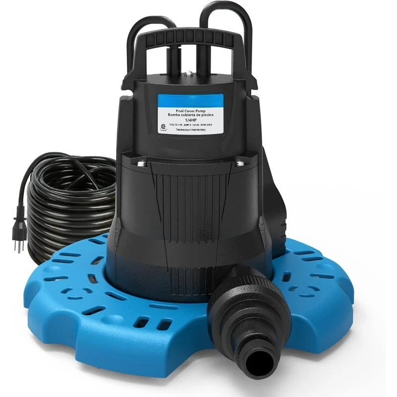 Home.1/4 HP Bomba automática de cubierta de piscina, bomba sumergible de sumidero de 2250 GPH con adaptador de válvula de retención de 3/4" y potencia de 25 pies