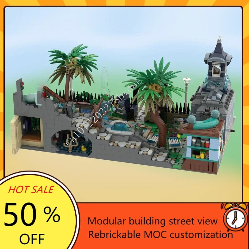 2368PCS Modulair Zwembad Modulair MOC Creatief street view Model Aangepaste puzzel Architectuur DIY Onderwijs Model Speelgoed Geschenken