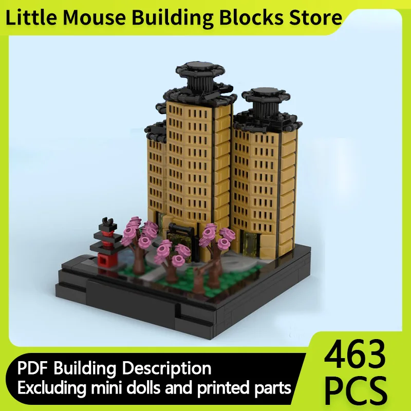 

City Street View Model MOC Building Bricks Luxury Camping Hotel Modular Technology Gifts Holiday Assemble Children Toys Suit