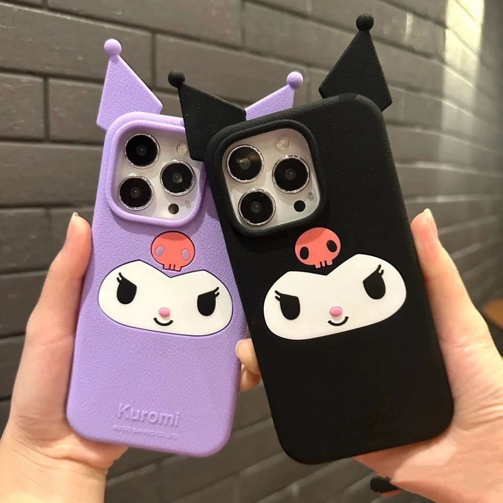 Kuromi Der Kleine Teufel 3D Cartoon Handyhülle für iPhone 13 14 15 16 17 Pro Max