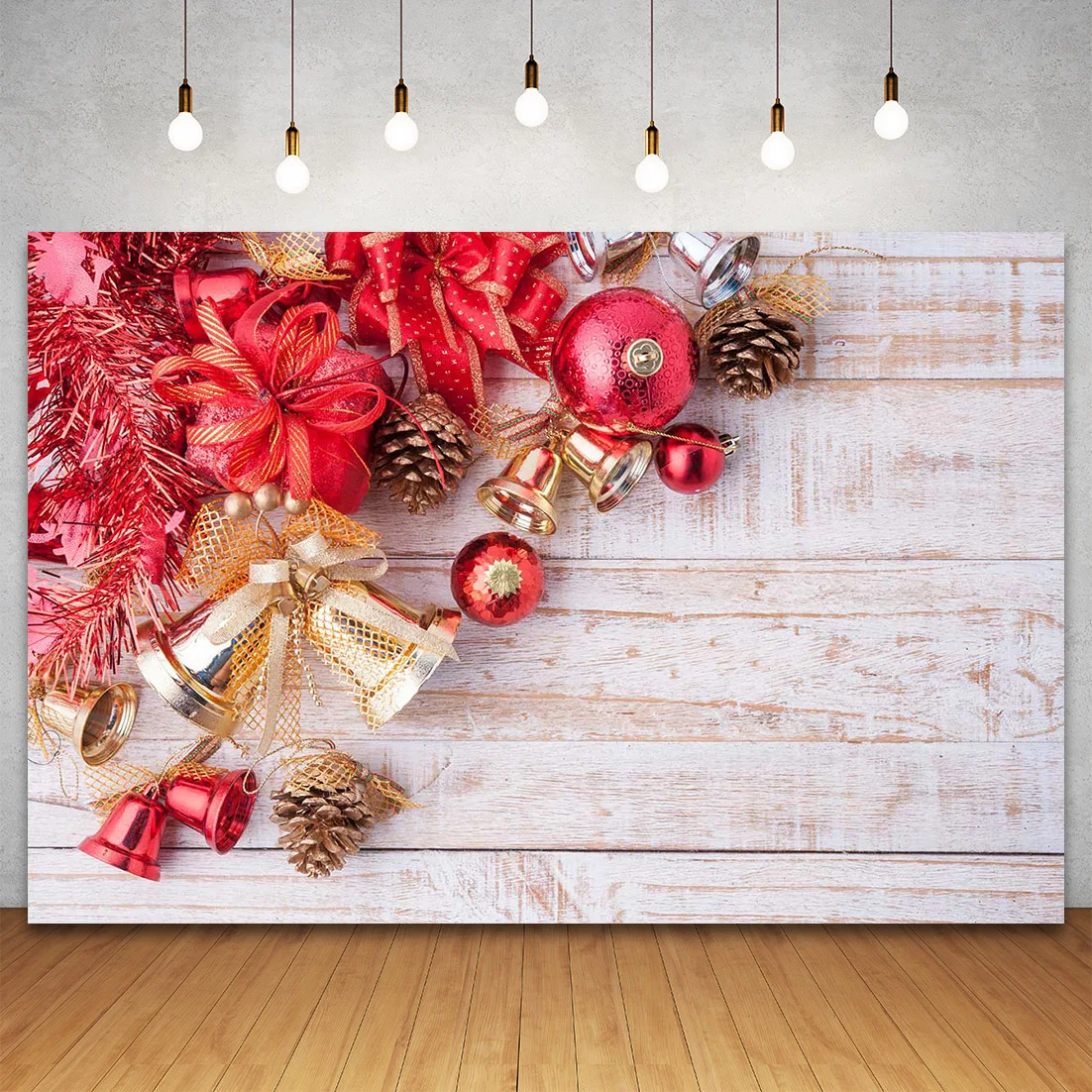 ฉากหลังคริสต์มาสไม้กระดานไม้กระดานไม้กระดานไม้กระดานไม้พื้นหลังการถ่ายภาพไฟดาวประดับเกล็ดหิมะของตกแต่งงานปาร์ตี้ตามสั่ง